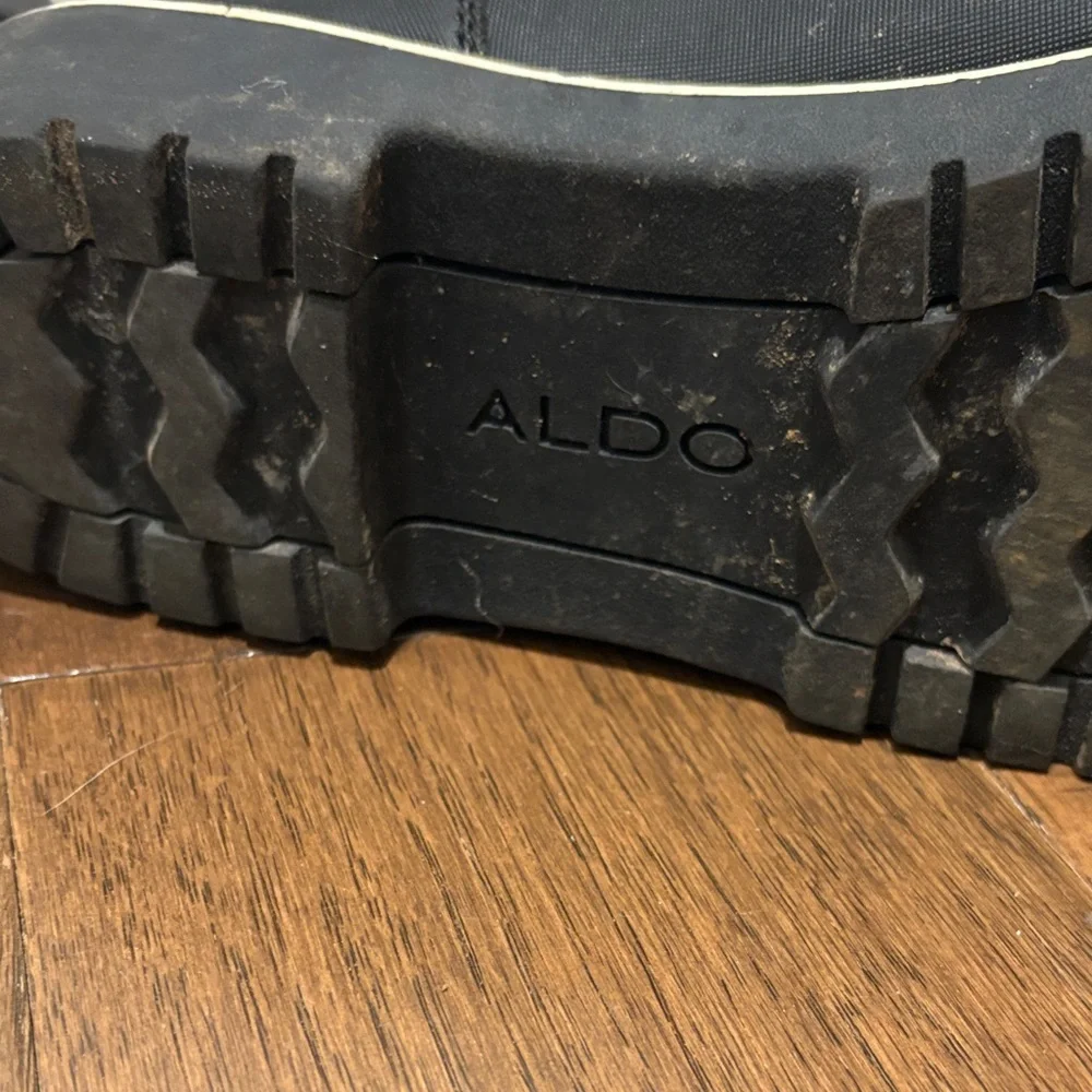 Aldo Black Rugged Sole Boots with fur size 10 - Picture 2 of 4